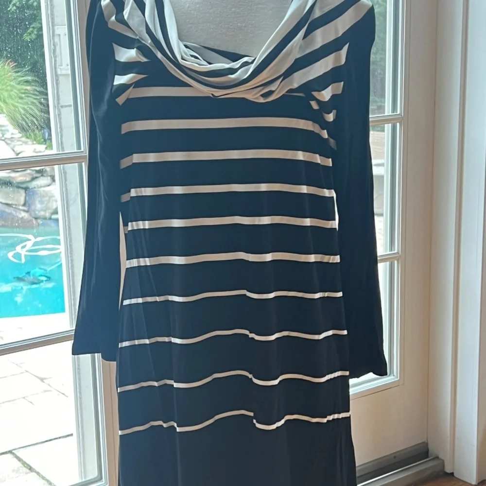 NWT White House Black Market Cowl Neck Dress Women's size L - Picture 2 of 8